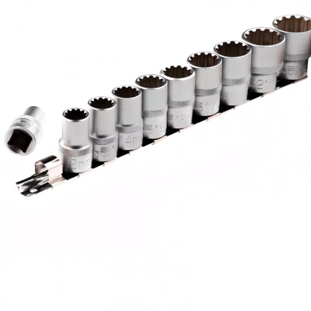 Набор универсальных торцевых головок 1/2 SpLine CrV 10 шт 10-22 мм Stels 13641 купить в Уфе