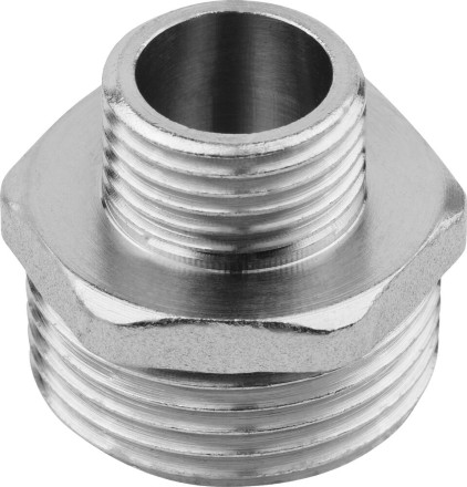 Бочонок ЗУБР &quot;ЭКСПЕРТ&quot; переходной, никелированная латунь, 1/2&quot;-3/4&quot; 51241-1/2-3/4 купить в Уфе