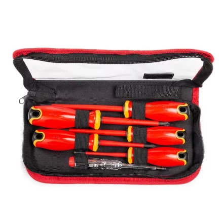 Набор диэлектрических отверток КВТ VDE НИО-2206-S сталь S2, профиль SL, PH, 6 шт. (88925) купить в Уфе