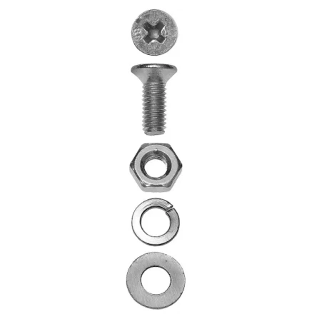 Винт ЗУБР (DIN7985) в комплекте с гайкой (DIN934), шайбой (DIN125), шайбой пруж. (DIN127),  M5x25мм, ТФ6, 14шт. 4-303476-05-025 купить в Уфе