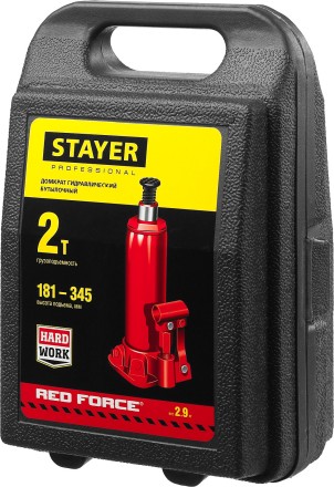 Домкрат STAYER &quot;PROFI&quot; гидравлический бутылочный, в кейсе, 2т, 148-278мм 43160-2-K купить в Уфе