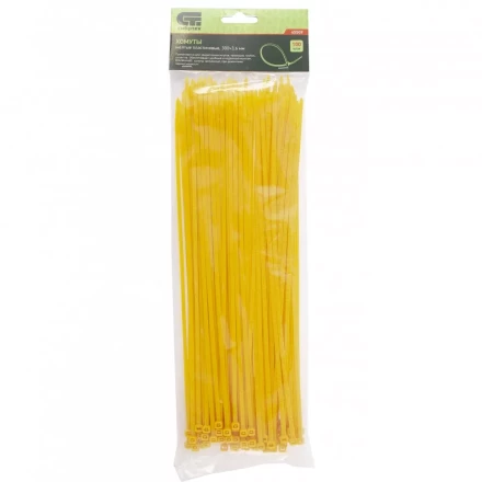 Хомуты 300х3,6 мм пластиковые желтые 100 штук СИБРТЕХ 45509 купить в Уфе