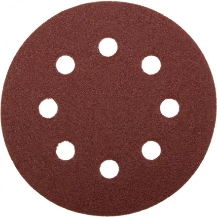 Круг шлифовальный ЗУБР &quot;МАСТЕР&quot; универсальный, из абразивной бумаги на велкро основе, 8 отверстий, Р60, 125мм, 5шт 35562-125-060 купить в Уфе
