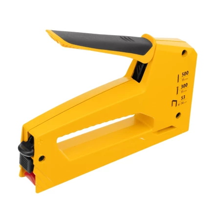 Степлер мебельный Denzel 40214, алюминиевый корпус, тип 53, 6-14 мм, тип 300, 15 мм, тип 500, 15 мм купить в Уфе
