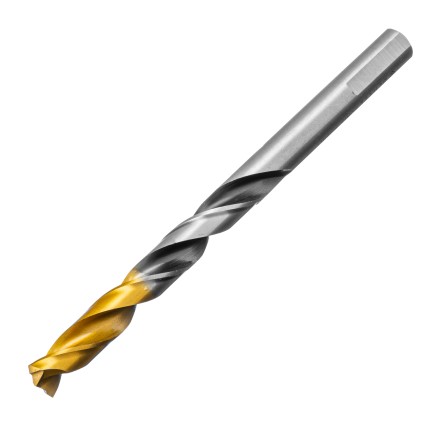 Сверло спиральное по металлу Denzel 9 x 125мм, Р6М5, Golden Tip, многогранная заточка, 718284 купить в Уфе