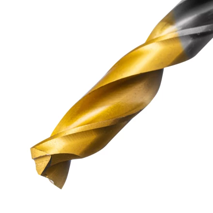 Сверло спиральное по металлу Denzel 9 x 125мм, Р6М5, Golden Tip, многогранная заточка, 718284 купить в Уфе