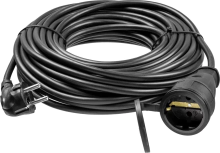Удлинитель-шнур &quot;ПВС 315-Ш&quot;, 20 м, 3500 Вт, 1 гнездо, IP44, ПВС 3х1,5 мм2, ЗУБР 55020-20 купить в Уфе