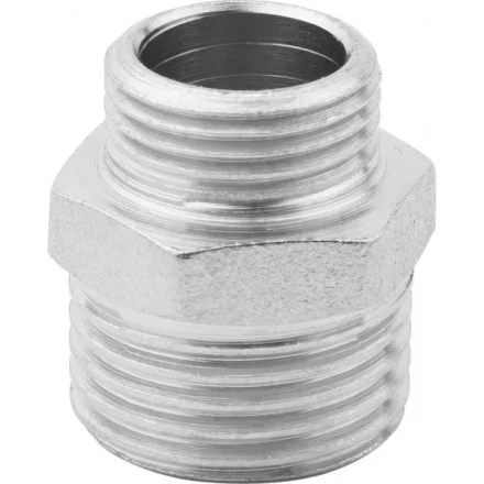 Бочонок ЗУБР &quot;ЭКСПЕРТ&quot; переходной, никелированная латунь, 1/2&quot;-3/8&quot; 51243-1/2-3/8 купить в Уфе