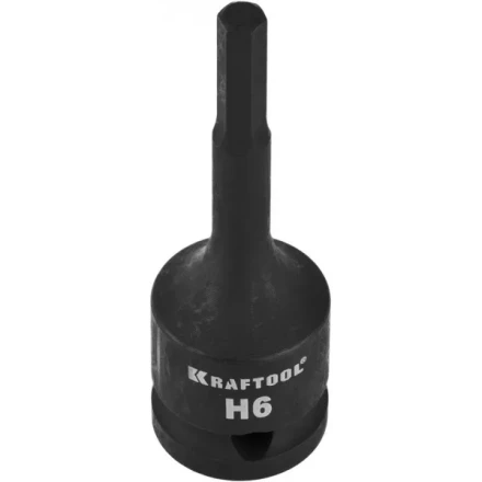 Торцовая головка KRAFTOOL &quot;INDUSTRIE QUALITAT&quot; ударная (1/2&quot;), HEX, Cr-Mo, фосфатированная, H6 27950-06_z01 купить в Уфе
