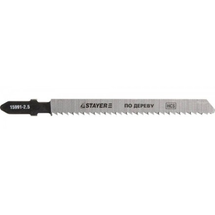 Полотна STAYER &quot;PROFI&quot;, T101BR, для эл/лобзика, HCS, по дереву, фанере, ламинату, обратн. рез, EU-хвост., шаг 2,5мм, 75мм, 2шт 15991-2.5_z01 купить в Уфе