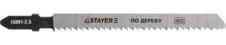 Полотна STAYER &quot;PROFI&quot;, T101BR, для эл/лобзика, HCS, по дереву, фанере, ламинату, обратн. рез, EU-хвост., шаг 2,5мм, 75мм, 2шт 15991-2.5_z01 купить в Уфе