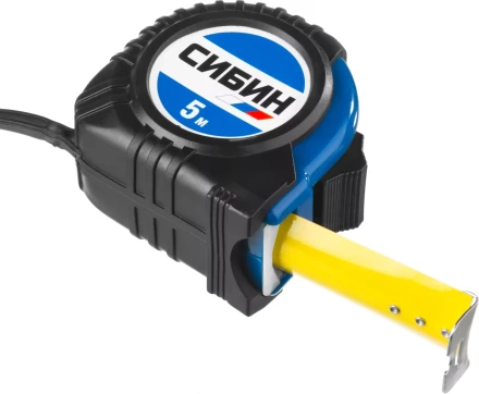 Рулетка СИБИН, обрезиненный пластиковый корпус, 5м/25мм 34019-05-25 купить в Уфе