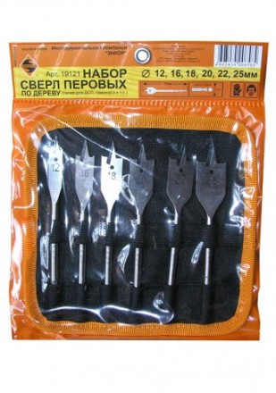 Набор сверл перовых  6 шт.12-25х152мм в сум1/1/40 19121 купить в Уфе