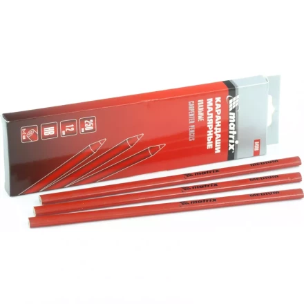 Карандаши малярные овальные универсальные 250мм коробка 12штук MATRIX 84808 купить в Уфе