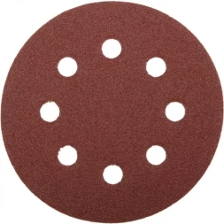 Круг шлифовальный ЗУБР "МАСТЕР" универсальный, из абразивной бумаги на велкро основе, 8 отверстий, Р80, 115мм, 5шт 35560-115-080