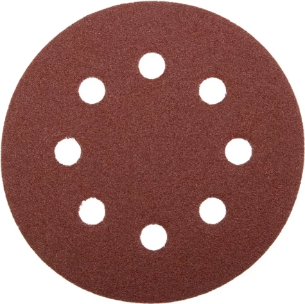 Круг шлифовальный ЗУБР &quot;МАСТЕР&quot; универсальный, из абразивной бумаги на велкро основе, 8 отверстий, Р80, 115мм, 5шт 35560-115-080 купить в Уфе