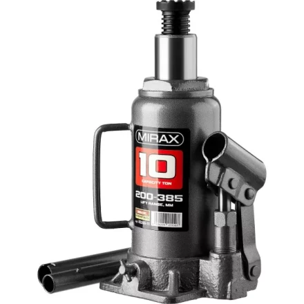 Домкрат гидравлический бутылочный, 10т, 200-385 мм, MIRAX 43260-10 43260-10 купить в Уфе
