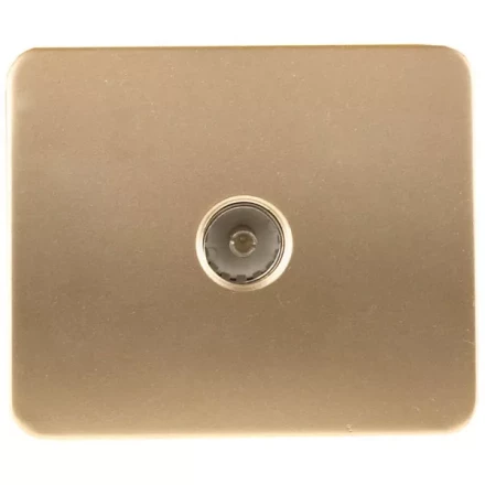 Розетка СВЕТОЗАР &quot;ГАММА&quot; телевизионная, без вставки и рамки, цвет золотой металлик SV-54115-GM купить в Уфе