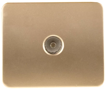 Розетка СВЕТОЗАР &quot;ГАММА&quot; телевизионная, без вставки и рамки, цвет золотой металлик SV-54115-GM купить в Уфе