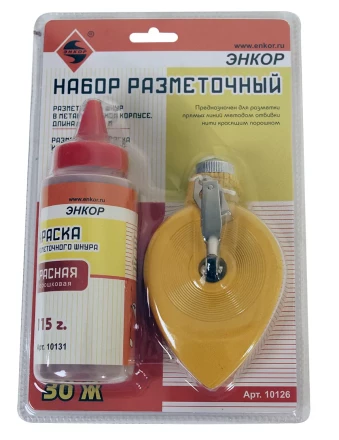 Набор разметочный металлический корпус 30 м краска красная Энкор 10126 купить в Уфе