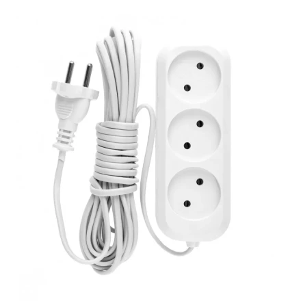 Удлинитель бытовой без заземления 7 м 3 розетки 6 А серия УХ6 Denzel 95928 купить в Уфе