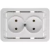 Розетка СВЕТОЗАР &quot;ГАММА&quot; двойная, цвет белый, 16А/~250В SV-54102-W купить в Уфе