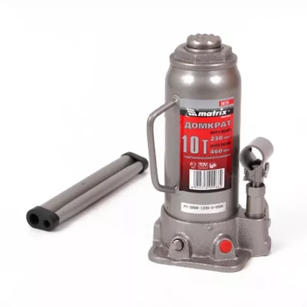 Домкрат гидравлический бутылочный 10 т h подъема 230–460 мм  MATRIX MASTER 50725 купить в Уфе