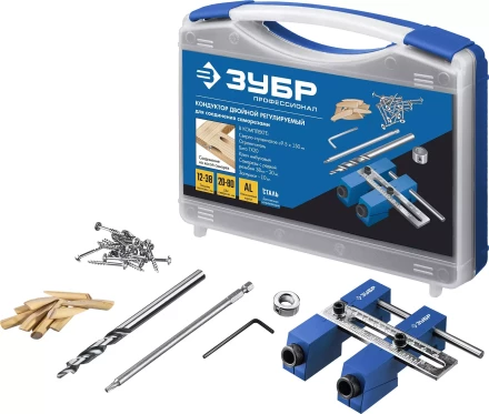 ЗУБР два отверстия, регулируемый кондуктор для глухих отверстий, Профессионал (30081) купить в Уфе