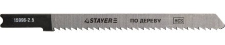 Полотна STAYER &quot;PROFI&quot;, U101BR, для эл/лобзика, HCS, по дереву, фанере, ламинату, обратн. рез, US-хвост., шаг 2,5мм, 75мм, 2шт 15996-2.5_z01 купить в Уфе