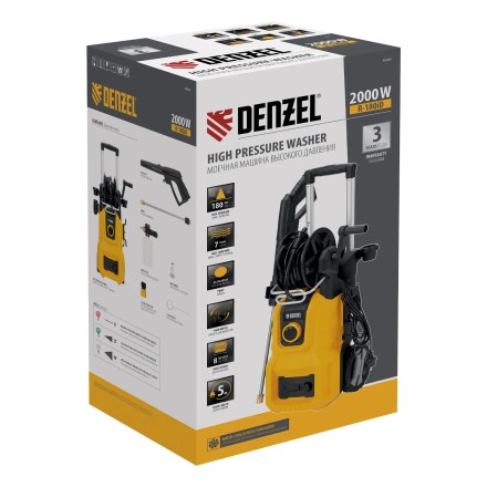 Моечная машина высокого давления R-180iD, 2000 Вт, 180 бар, 420 л/ч, асинх. двиг., бараб.// Denzel купить в Уфе