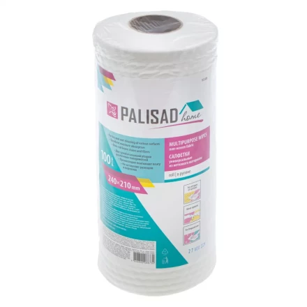 Салфетки универсальные из нетканого материала в рулоне Home Palisad 923385, 240 x 210 мм, 100 шт купить в Уфе