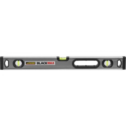 Уровень STAYER &quot;PROFESSIONAL&quot; &quot;BlackMax&quot; коробчатый усиленный с ручками, утолщенный особопроч профиль, 0,5мм/м, 3 ампулы, 60см 3475-060 купить в Уфе