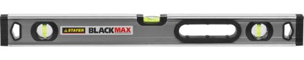 Уровень STAYER &quot;PROFESSIONAL&quot; &quot;BlackMax&quot; коробчатый усиленный с ручками, утолщенный особопроч профиль, 0,5мм/м, 3 ампулы, 60см 3475-060 купить в Уфе