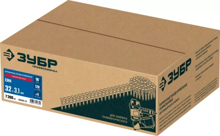 ЗУБР CRN 32 х 3.1 мм, барабанные гвозди кровельные оцинкованные, 7200 шт (305385-32) купить в Уфе