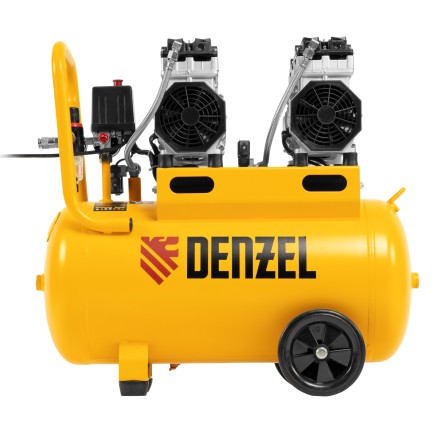 Компрессор безмасляный, малошумный Denzel DLS 1500/50, 1500 ВТ, 2x750, 50 л, 260 л/мин купить в Уфе