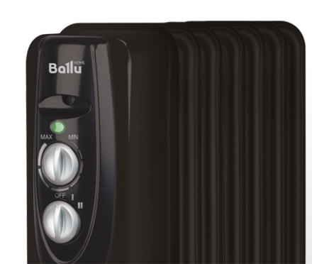 Маслянный радиатор обогреватель электрический BALLU Classic black BOH/CL-07BRN 1500 купить в Уфе