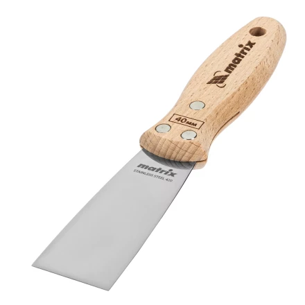 Шпательная лопатка из нержавеющей стали, 40 мм, буковая рукоятка, EFP Matrix 85610 купить в Уфе