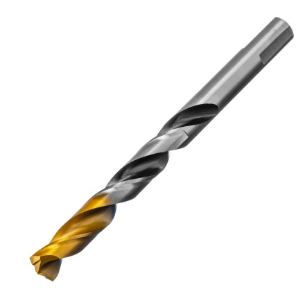 Сверло спиральное по металлу Denzel, 11 x 142мм, Р6М5, Golden Tip, многогранная заточка, 718286 купить в Уфе