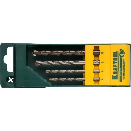 Набор KRAFTOOL &quot;EXPERT&quot; Сверла по керамограниту, цилиндрический хвостовик, в боксе, 4шт 29170-H4 купить в Уфе