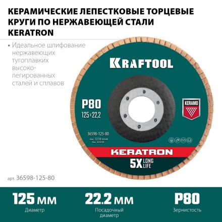 Круги лепестковые керамические торцевые 36598-125-80 купить в Уфе