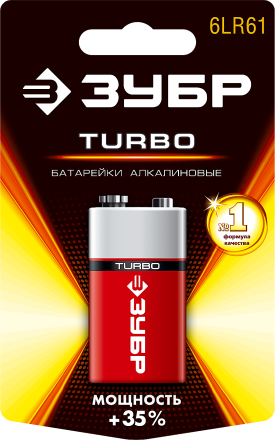 Батарейки TURBO алкалиновые 6LR61(крона) 9 В серия Без серии купить в Уфе