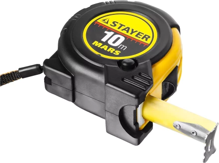 Рулетка STAYER "PROFI" "MARS", обрезиненный корпус, утолщенное полотно, 10мх25мм 34131-10_z01 купить в Уфе