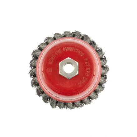 Щетка для УШМ 100 мм М14 &quot;чашка&quot; двухрядная крученая проволока 0,8 мм MTX 74687 купить в Уфе