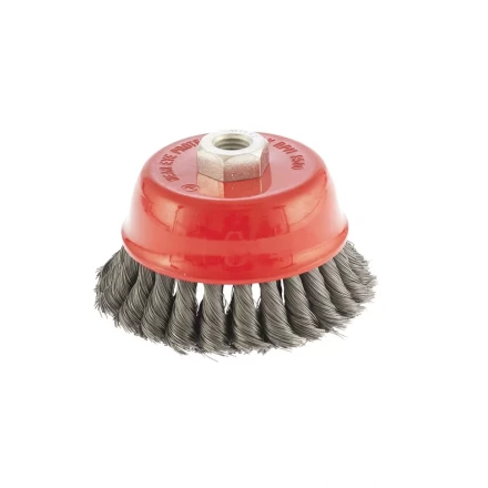 Щетка для УШМ 100 мм М14 &quot;чашка&quot; двухрядная крученая проволока 0,8 мм MTX 74687 купить в Уфе