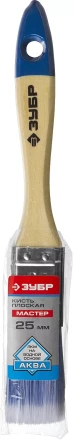Кисть плоская  ЗУБР &quot;АКВА-МАСТЕР&quot;, искусственная щетина, деревянная ручка, 25мм 4-01007-025 купить в Уфе