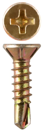 Саморезы ЗУБР "МАСТЕР" со сверлом для оконного профиля, жёлтопассивированные, 3.9x13мм, 1100шт 4-300231-39-013 купить в Уфе