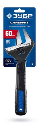 ЗУБР СлимФит, 300 / 60 мм, разводной ключ, ПРОФЕССИОНАЛ (27245-30) купить в Уфе