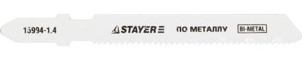 Полотна STAYER &quot;PROFI&quot;, T118AF, для эл/лобзика, Bi-Metall, по металлу (1,5-2мм), EU-хвост., шаг 1,4мм, 50мм, 2шт 15994-1.4_z01 купить в Уфе