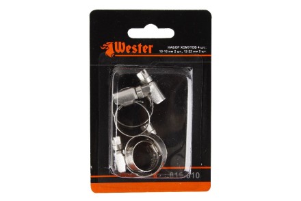 Хомут червячный WESTER 10-22 мм 4 шт. (815-010) DDV055273 купить в Уфе