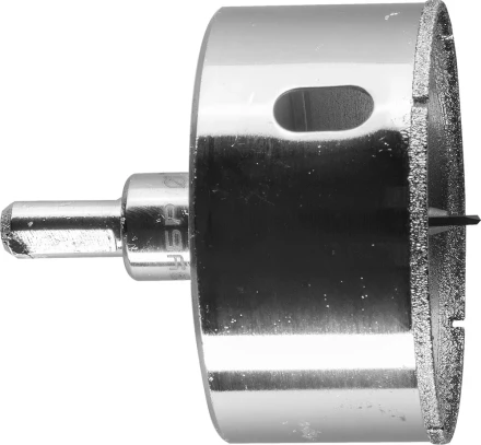 Коронка ЗУБР алмазная в сборе по кафелю, керамике с центрирующим сверлом и имбусовым ключом, зерно 60, 65мм 29850-65 купить в Уфе